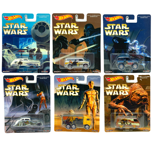 Hot Wheels 2016 Star Wars Pop Culture 1:64 Diecast Set of 6 By Ralph McQuarrie