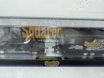 M2 Machines Squarebody Syndicate 1973 Chevy Cheyenne & Hauler 1:64 Diecast