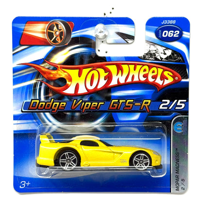Hot Wheels Mopar Madness Dodge Viper GTS-R 1:64 Diecast Yellow Short Card