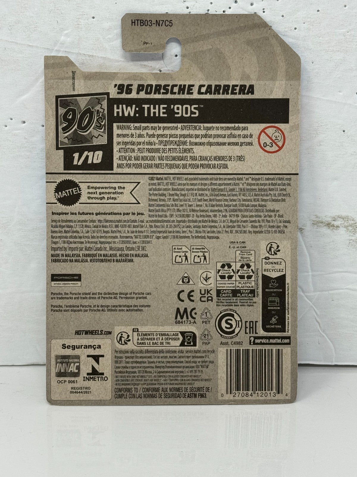 Hot Wheels HW The 90s 1996 Porsche Carrera 1:64 Diecast