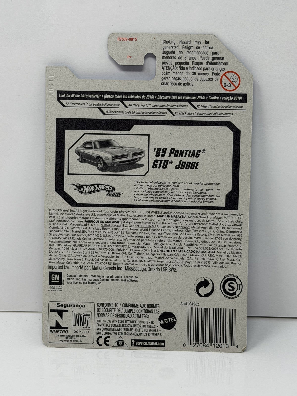 Hot Wheels Muscle Mania 1969 Pontiac GTO Judge 1:64 Diecast Orange