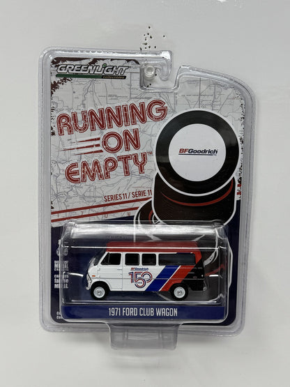 GreenLight Running On Empty 1971 Ford Club Wagon BFGoodrich 1:64 Diecast
