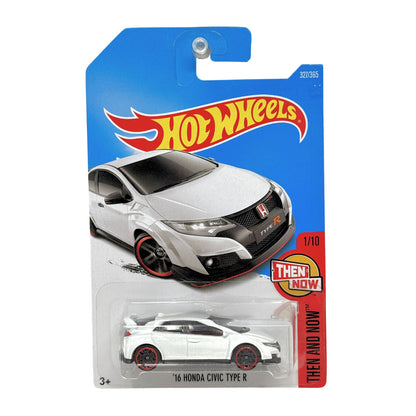 Hot Wheels Then and Now 2016 Honda Civic Type R 1:64 Diecast White V2