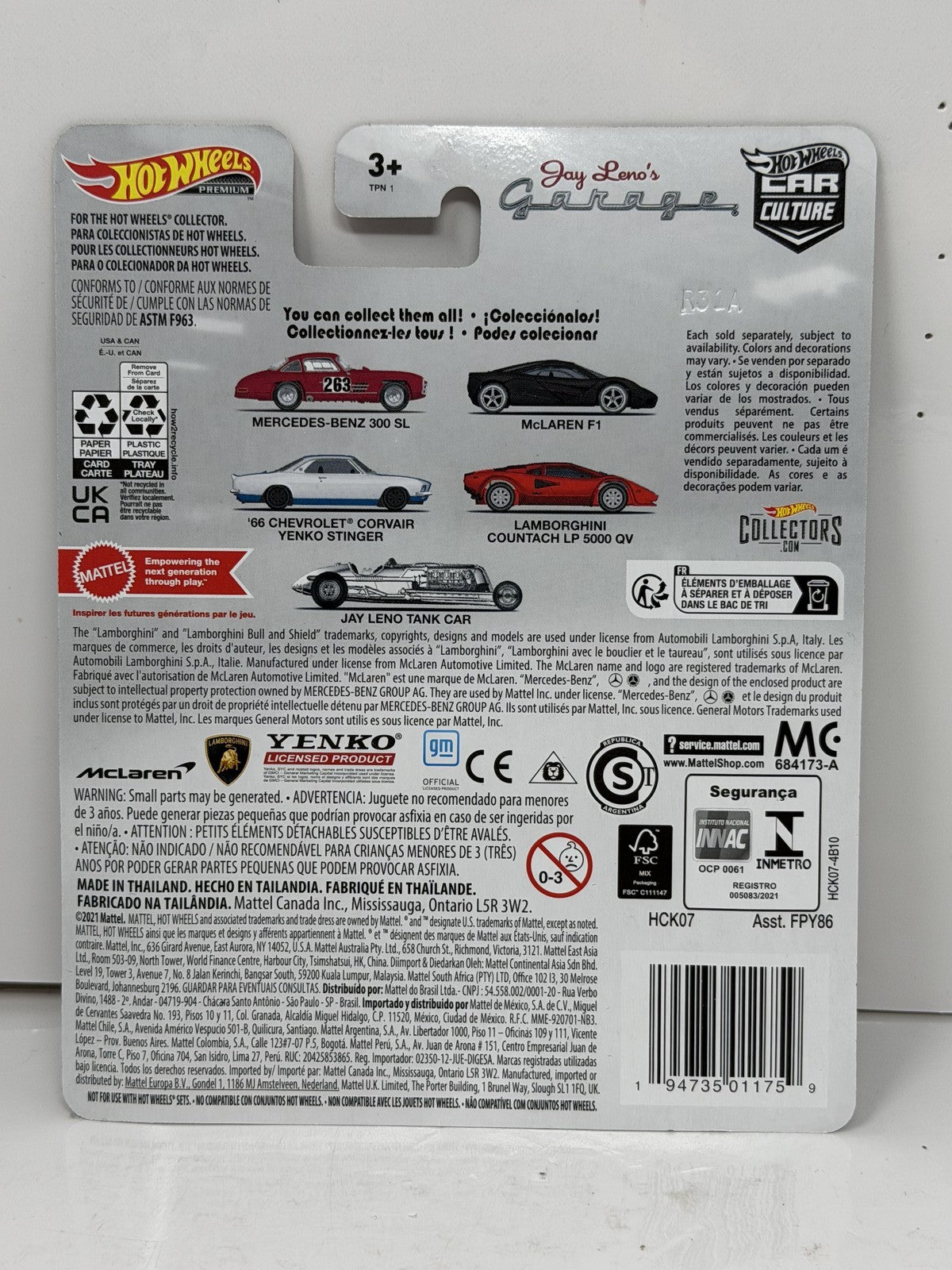 Hot Wheels Premium Jay Leno's Garage Mercedes-Benz 300 SL 1:64 Diecast