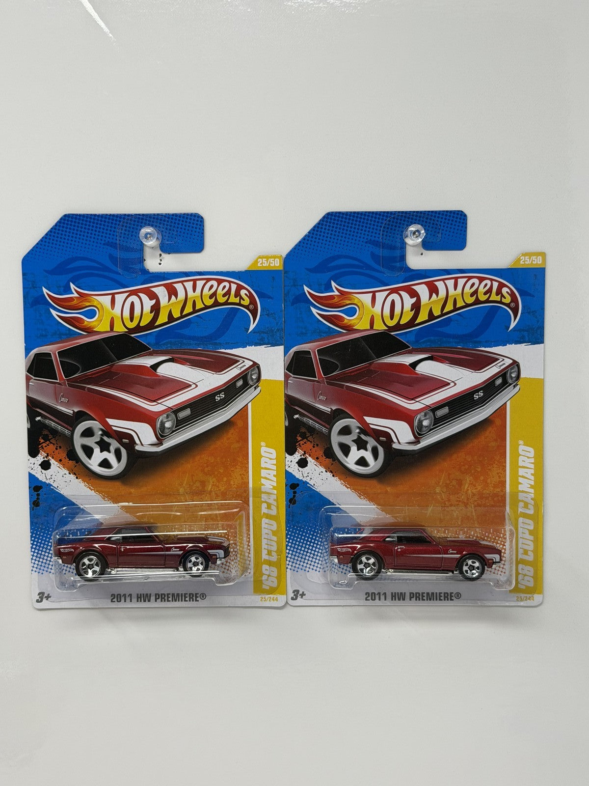 Hot Wheels HW Premiere 1968 COPO Camaro 1:64 Diecast two Different Red colors