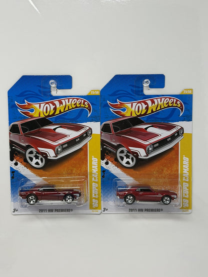 Hot Wheels HW Premiere 1968 COPO Camaro 1:64 Diecast two Different Red colors