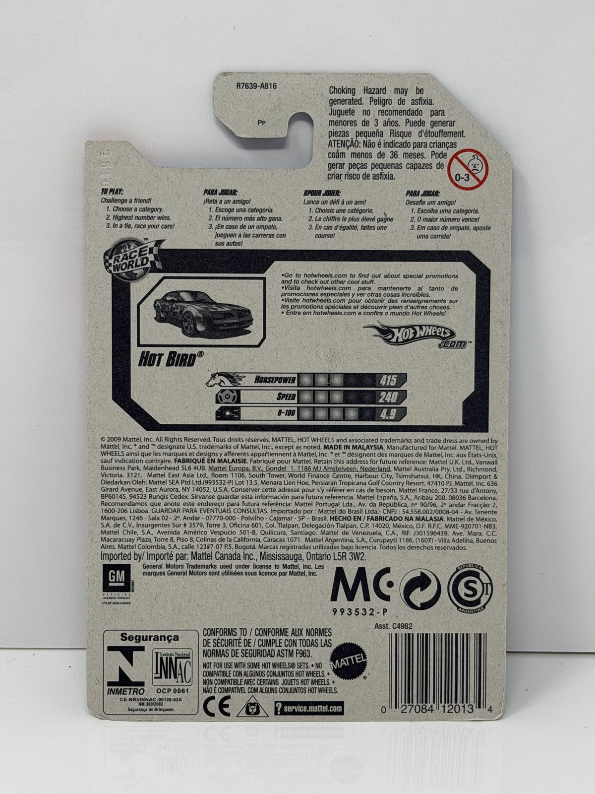 Hot Wheels Race World Volcano Pontiac Hot Bird 1:64 Diecast Red