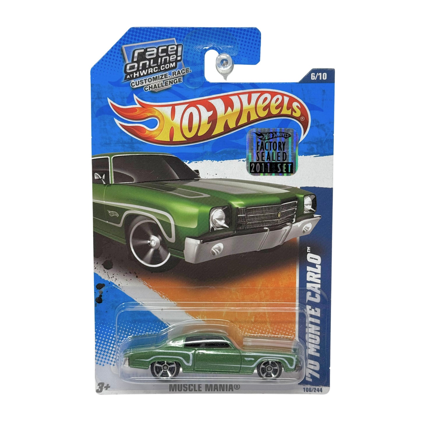 Hot Wheels Muscle Mania 1970 Monte Carlo 1:64 Diecast Factory Sealed Green