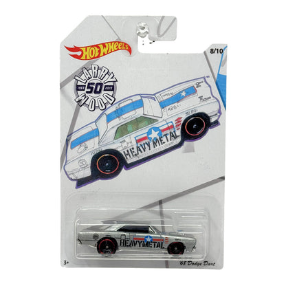 Hot Wheels Larry Wood 50th Anniversary 1968 Dodge Dart 1:64 Diecast Silver