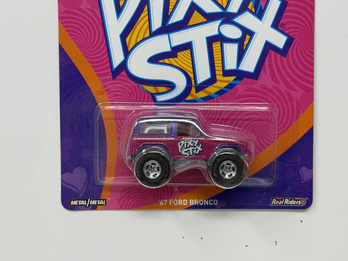 Hot Wheels Pixy Stix 1967 Ford Bronco 1:64 Diecast Real Riders