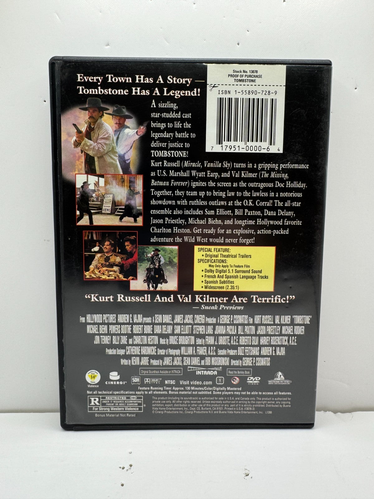 Tombstone (DVD) Kurt Russell Western