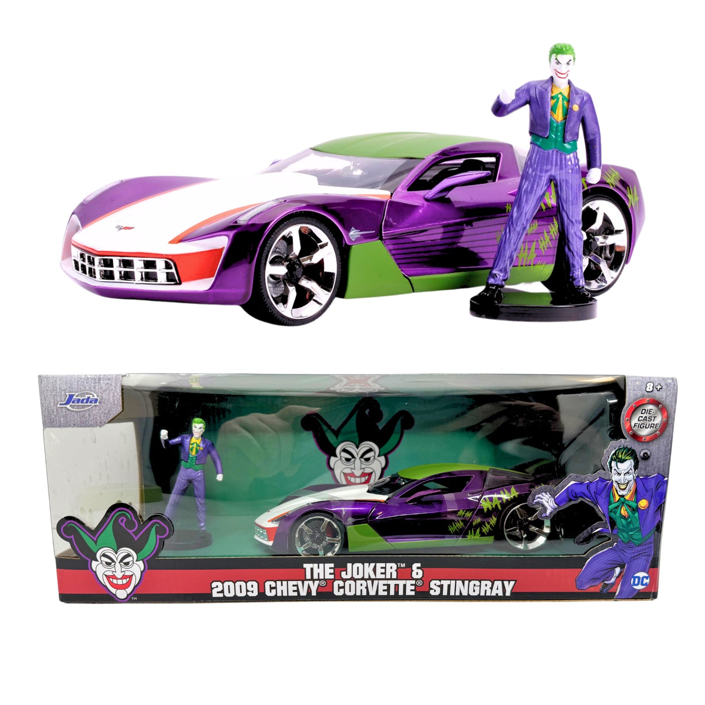 Jada Toys DC Comics The Joker 2009 Chevrolet Corvette Stingray 1:24 Diecast