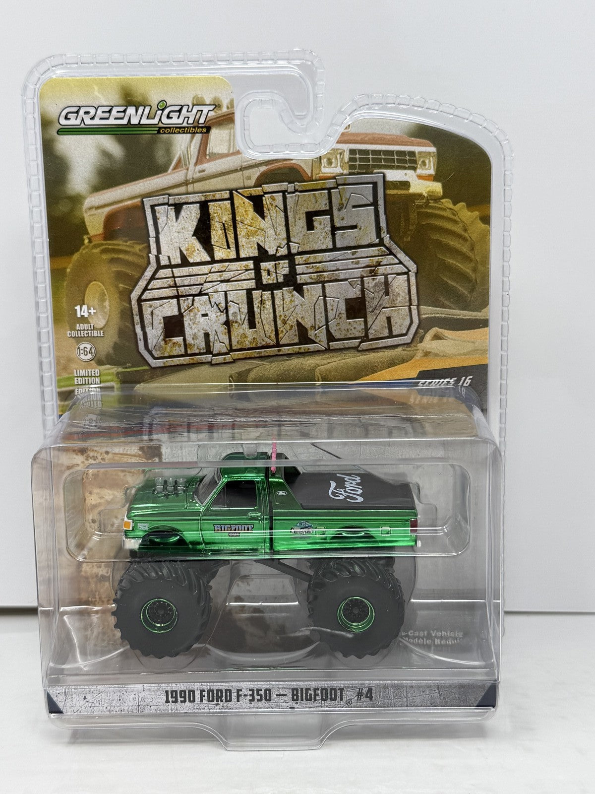 GreenLight Kings of Crunch 1990 Ford F-350 Bigfoot #4 CHASE 1:64 Diecast