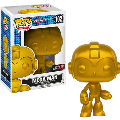Funko Pop! Games Megaman #102 Mega Man Gold Game Stop Exclusive Vinyl Figure