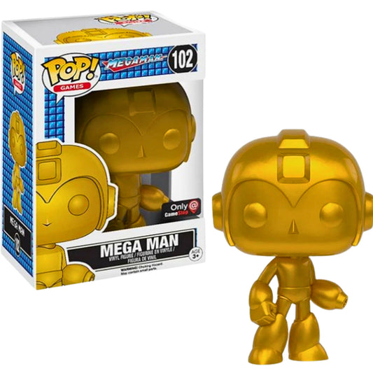 Funko Pop! Games Megaman #102 Mega Man Gold Game Stop Exclusive Vinyl Figure
