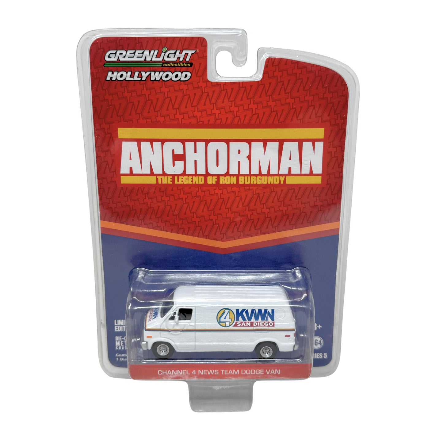 Greenlight Hollywood Anchorman Channel 4 News Team Dodge Van 1:64 Diecast