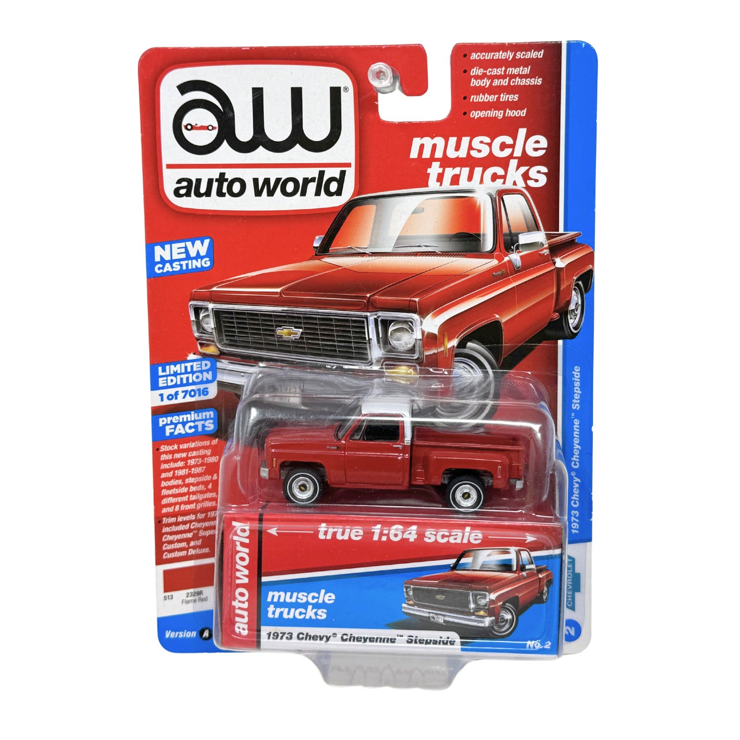 Auto World Muscle Trucks 1973 Chevy Cheyenne Stepside 1:64 Diecast