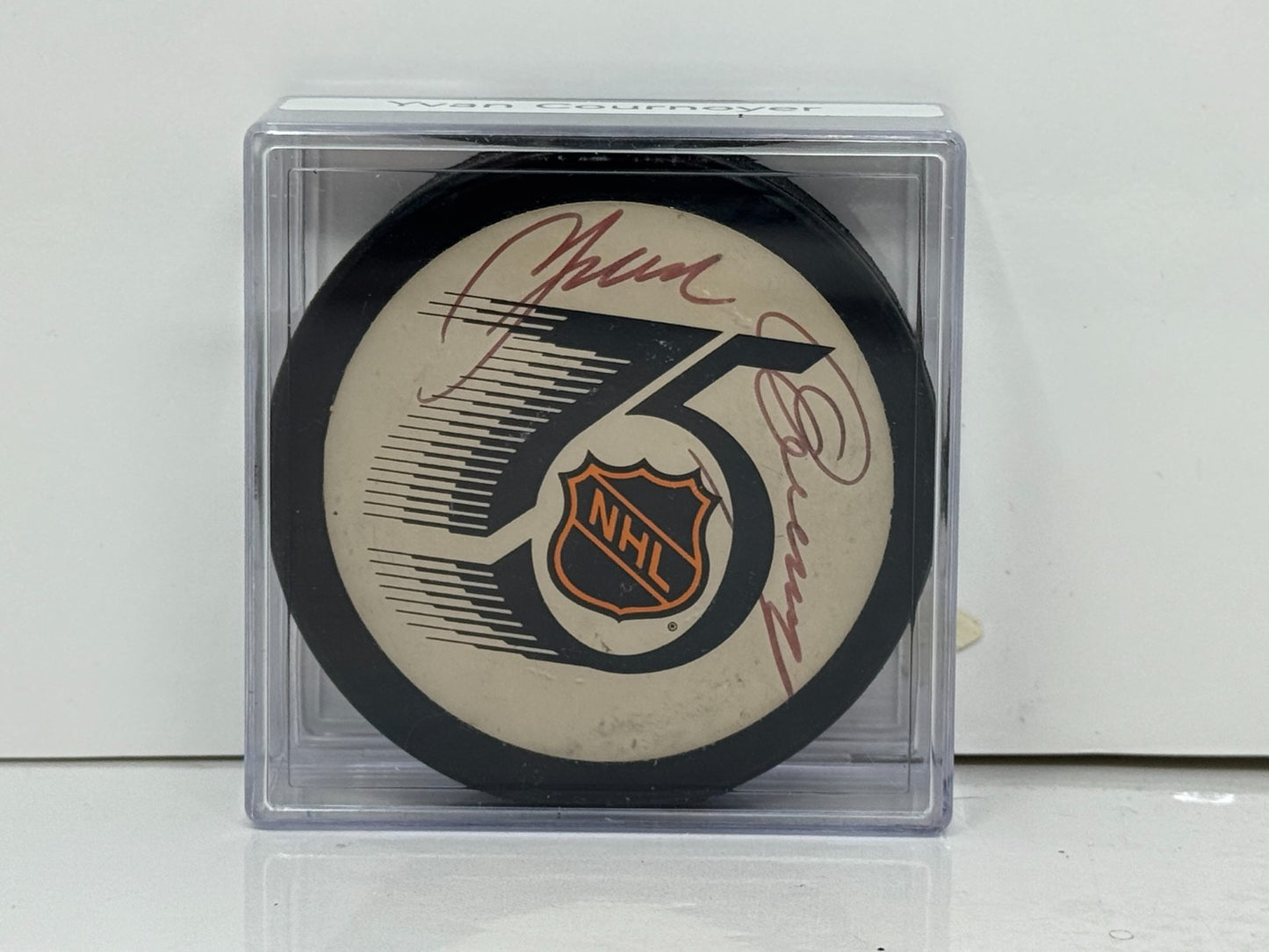 Yvan Cournoyer Signed NHL Autograph Puck Auto