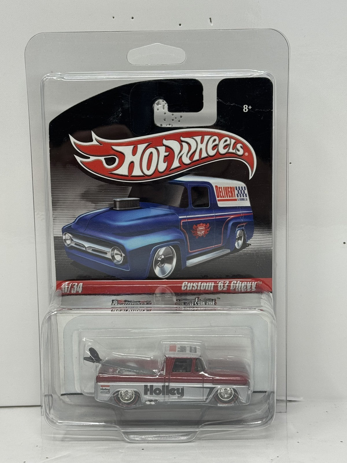 Hot Wheels Slick Rides Custom 1962 Chevrolet Pickup Holley 1:64 Diecast Red