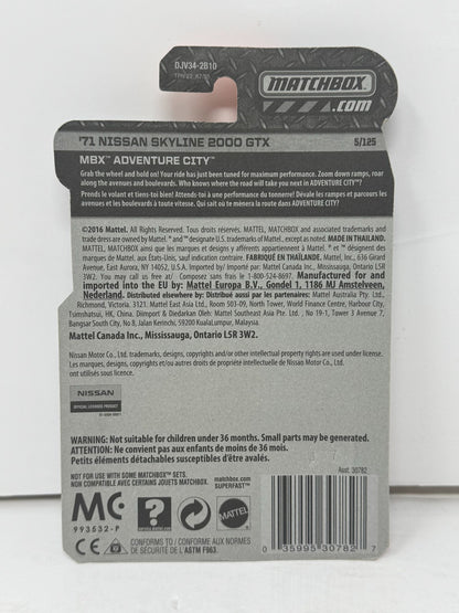 Matchbox 1971 Nissan Skyline 2000 GTX 1:64 Diecast