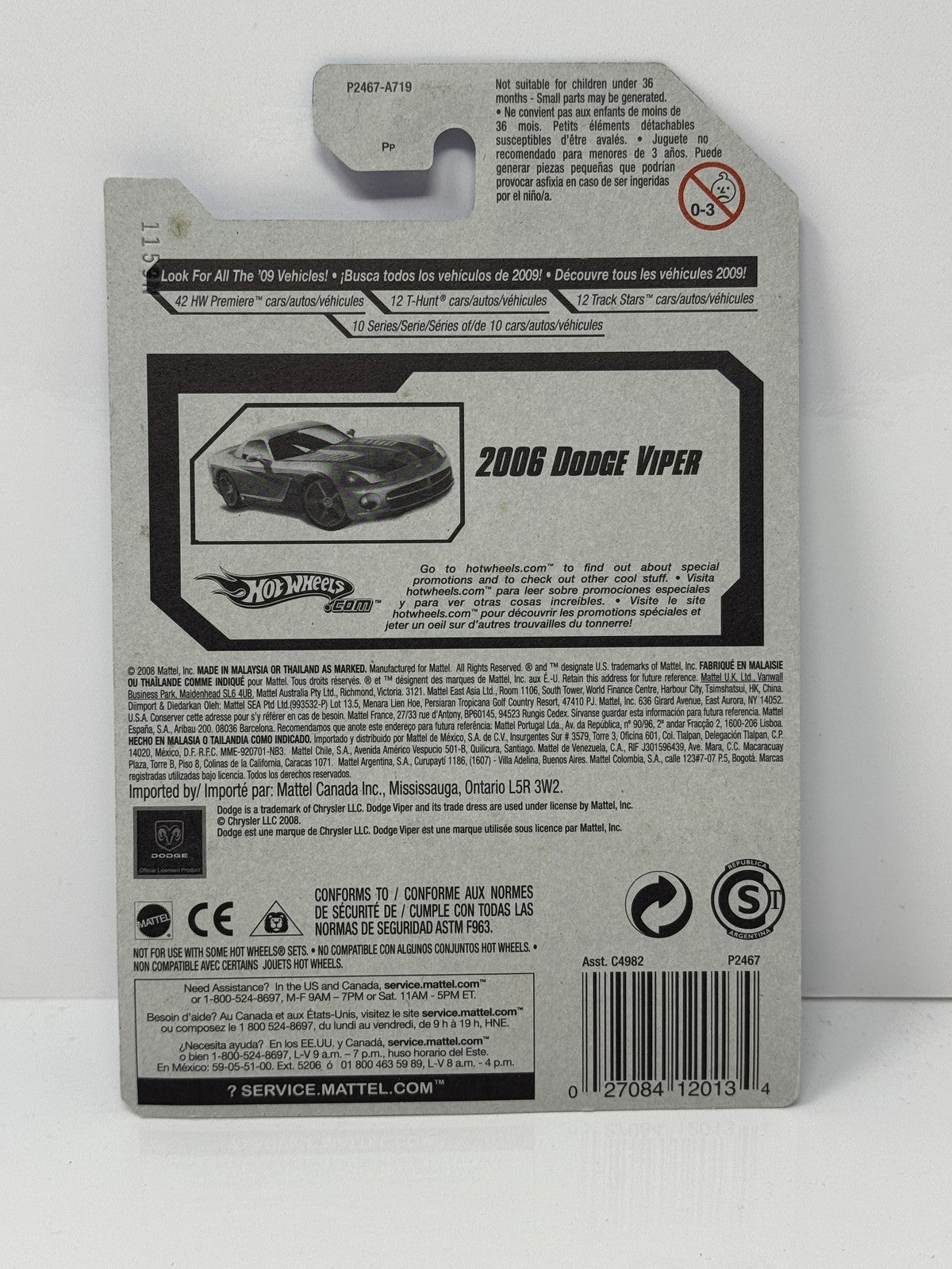 Hot Wheels Dream Garage 2006 Dodge Viper 1:64 Diecast