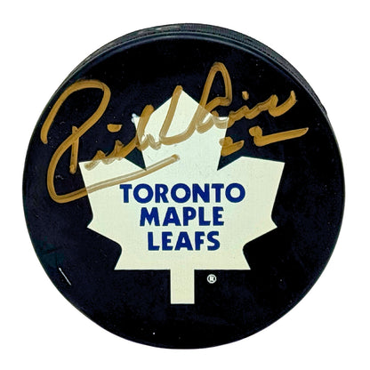 Rick Vaive Toronto Maple Leafs Signed NHL Autograph Puck Gold Auto COA Universal