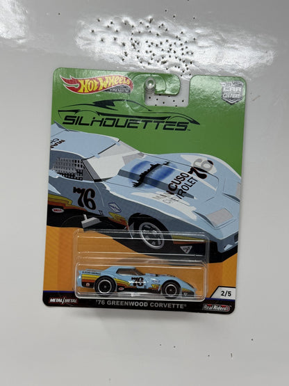 Hot Wheels Premium Silhouettes 1976 Greenwood Corvette 1:64 Diecast