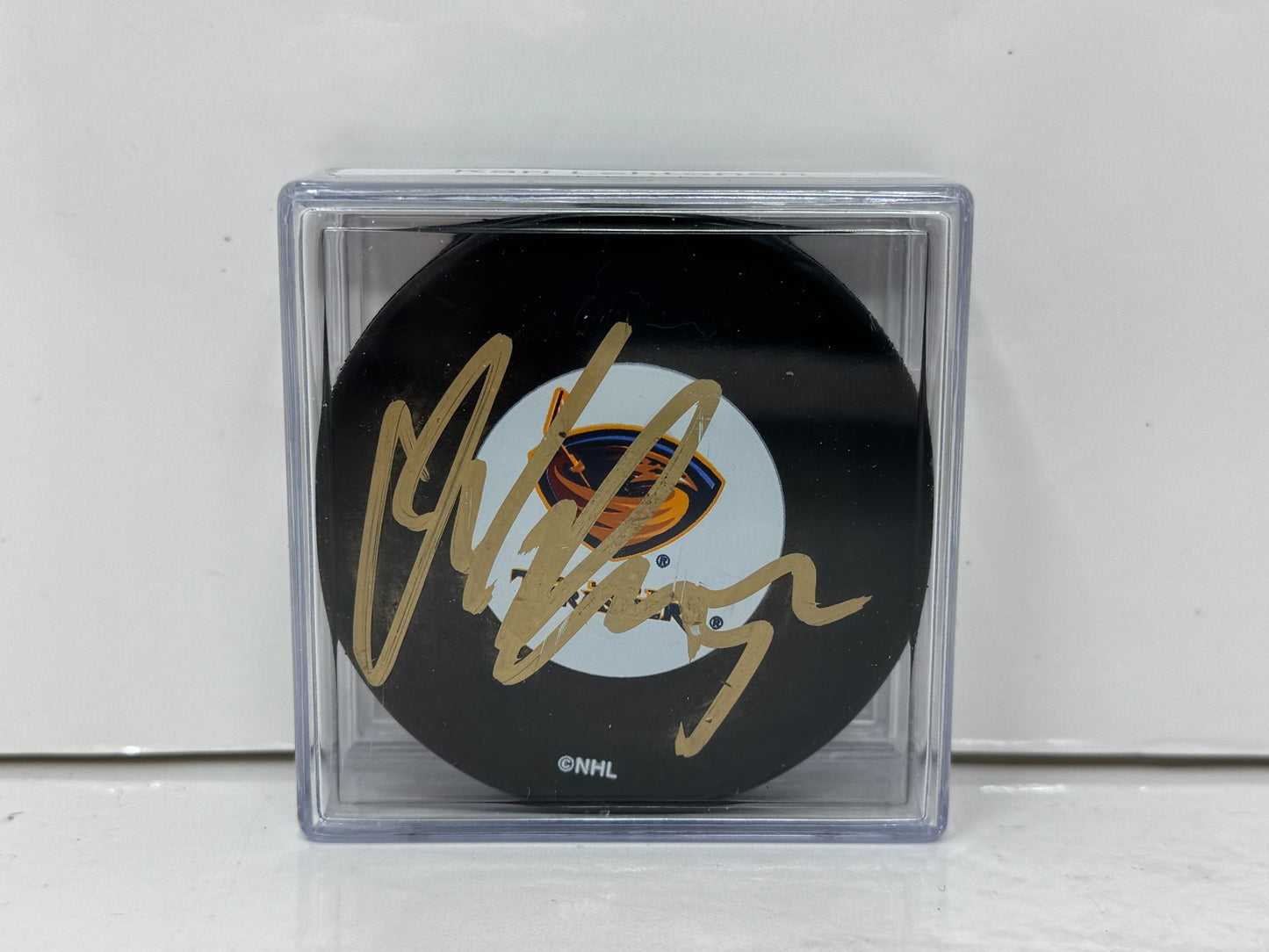 Kari Lehtonen Atlanta Thrashers Signed NHL Autograph Puck Gold Auto