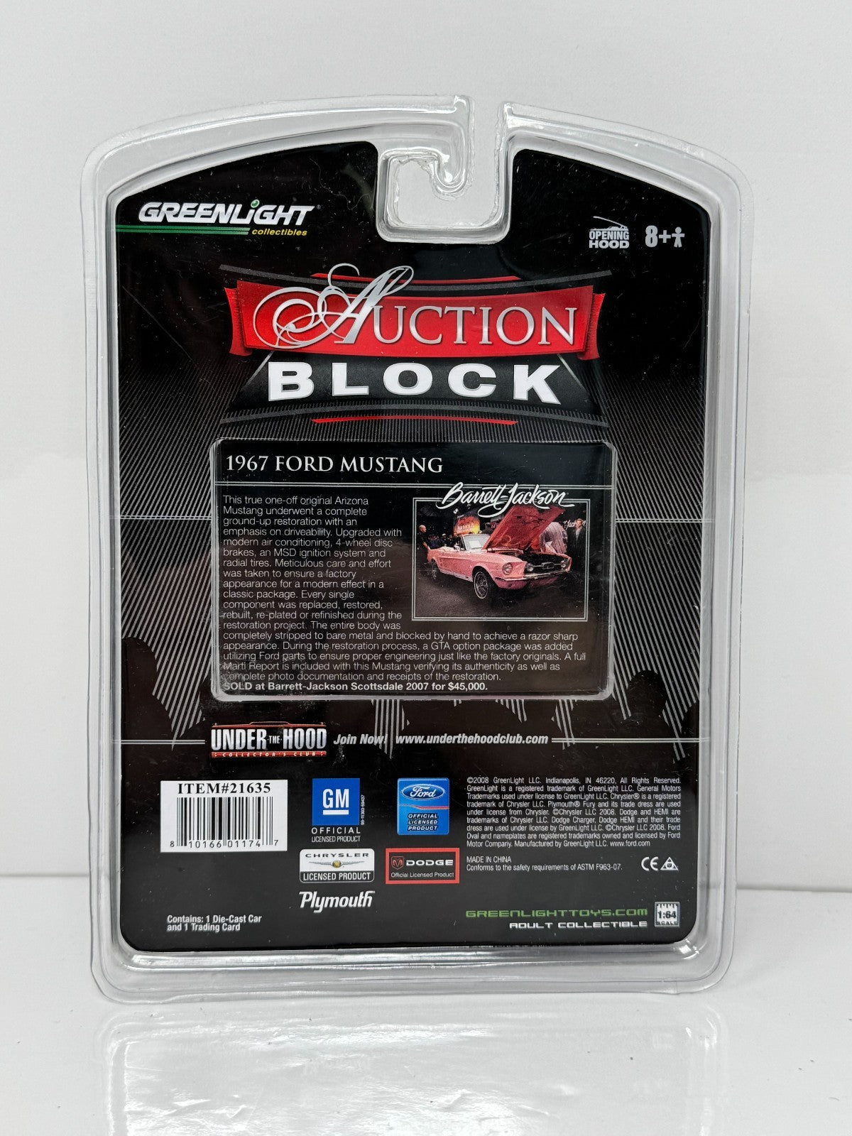Greenlight Auction Block 1967 Ford Mustang Convertible 1:64 Diecast
