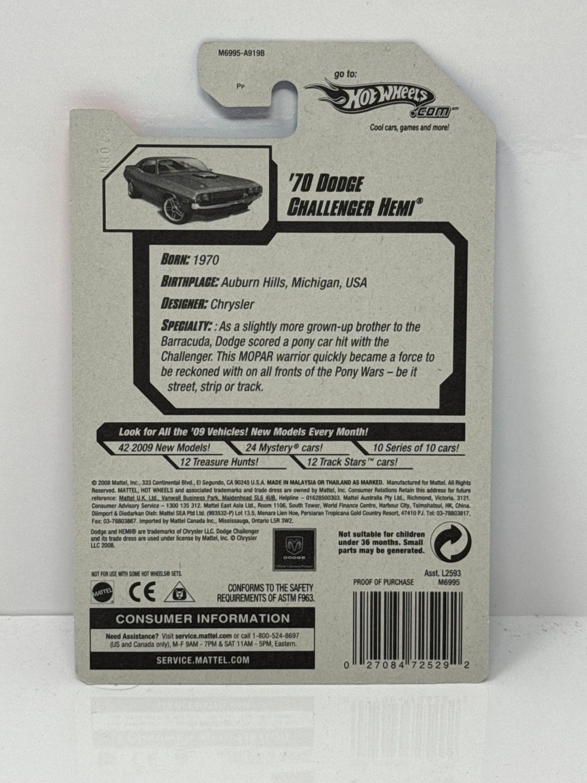 Hot Wheels Web Trading Cards 1970 Dodge Challenger HEMI 164 Diecast Factory Seal