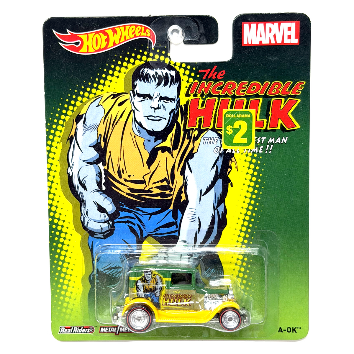 Hot Wheels Marvel Incredible Hulk A-OK 1:64 Real Riders