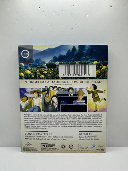 Only Yesterday (Blu-ray) Daisy Ridley Studio Ghibli Anime Drama