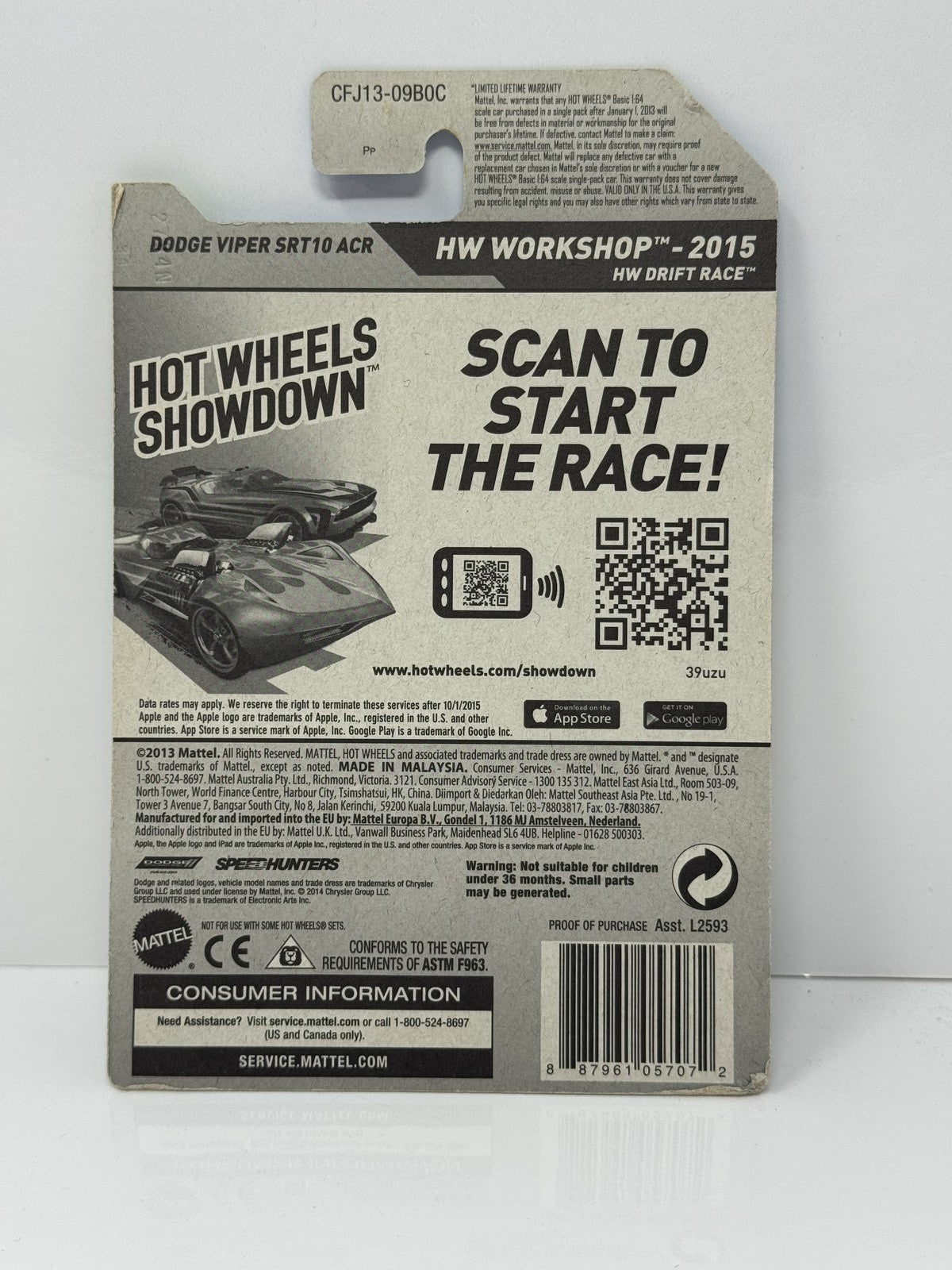 Hot Wheels HW Workshop Dodge Viper SRT10 ACR 1:64 Diecast White
