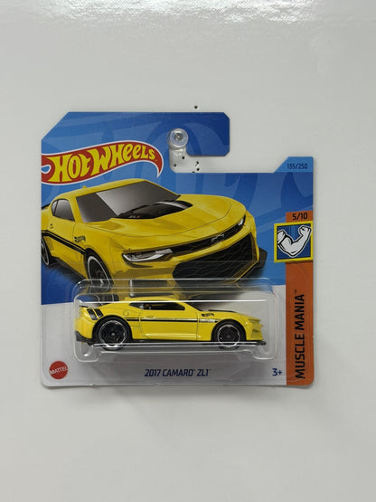 Hot Wheels Muscle Mania 2017 Chevrolet Camaro ZL1 1:64 Diecast Yellow Short Card