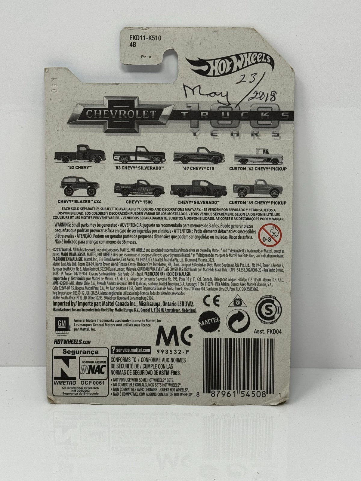 Hot Wheels Chevrolet Trucks 100 Years Chevy 1500 1:64 Diecast