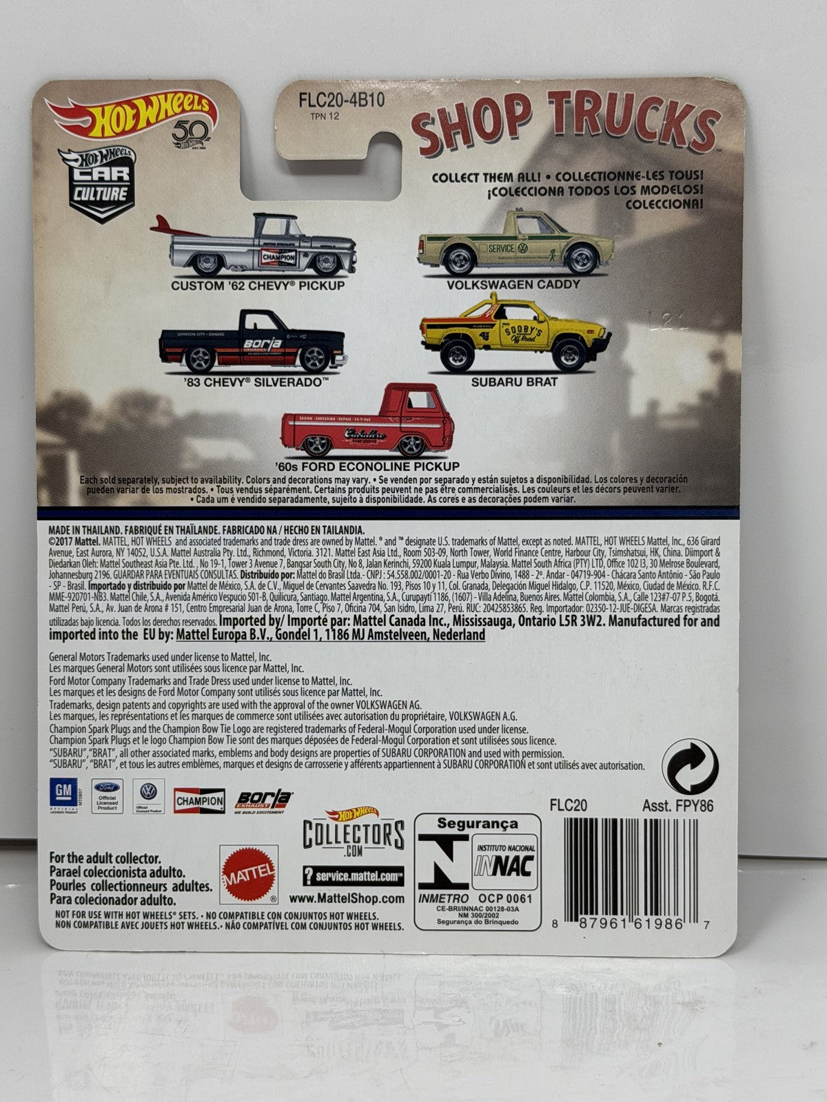 Hot Wheels Shop Trucks Custom 1962 Chevy Pickup 1:64 Diecast Real Riders