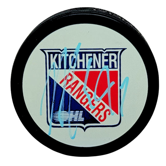 Nazem Kadri Kitchener Rangers Signed NHL Autograph Puck Blue Auto COA TNT