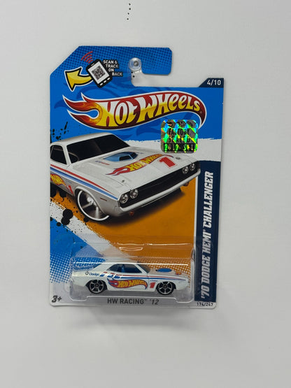 Hot Wheels Racing 1970 Dodge Hemi Challenger 1:64 Diecast Factory Sealed White