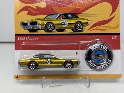 Hot Wheels 50th Anniversary Originals 1968 Cougar 1:64 Diecast Gold