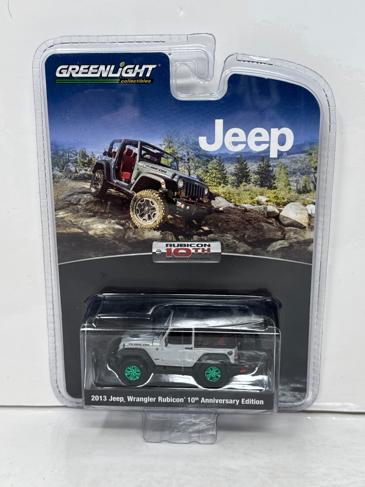 Greenlight Jeep 2013 Jeep Wrangler Rubicon 10th Anniversary CHASE 1:64 Diecast