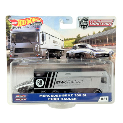Hot Wheels Premium Team Transport #21 Mercedes-Benz 300 SL & Hauler 1:64 Diecast