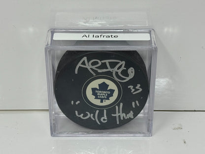 Al Iafrate Toronto Maple Leafs Signed NHL Autograph Puck Silver Auto