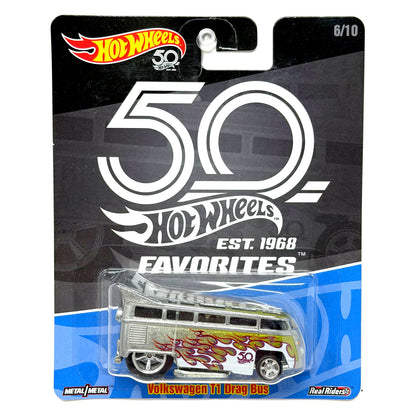 Hot Wheels 50th Favorites Volkswagen T1 Drag Bus 1:64 Diecast Real Riders