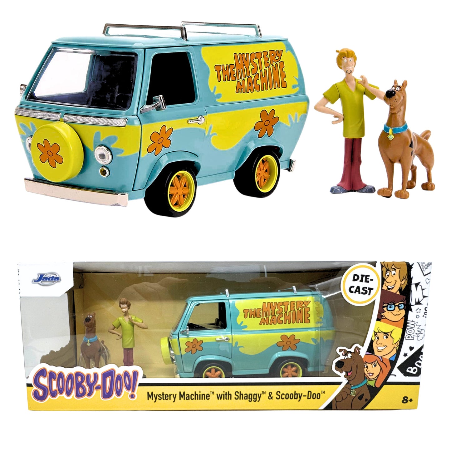Jada Scooby-Doo Mystery Machine with Shaggy & Scooby-Doo Figures 1:24 Diecast