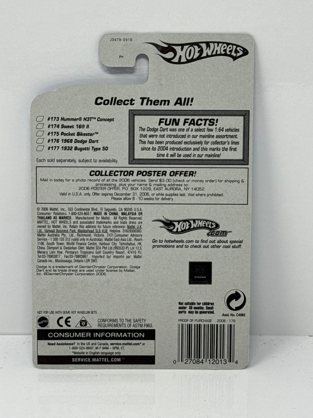 Hot Wheels 1968 Dodge Dart 1:64 Diecast Factory Sealed