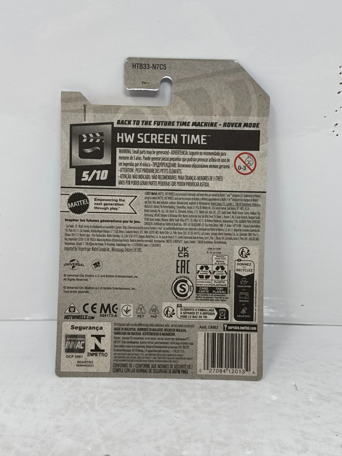 Hot Wheels Screen Time Back to the Future Time Machine 1:64 Diecast CUSTOM