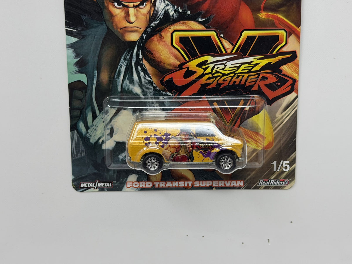 Hot Wheels Street Fighter V Ford Transit Supervan 1:64 Diecast Real Riders