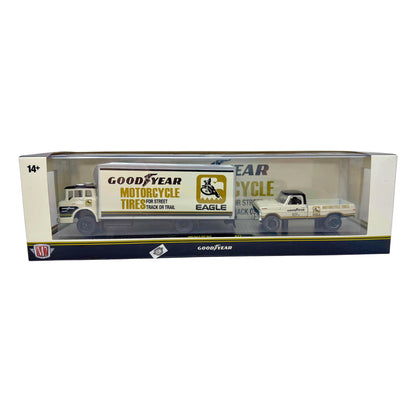 M2 Machines Goodyear Ford C-950 Truck & 1972 Ford F-250 4x4 Pickup 1:64 Diecast