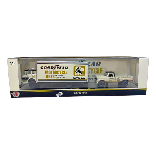 M2 Machines Goodyear Ford C-950 Truck & 1972 Ford F-250 4x4 Pickup 1:64 Diecast