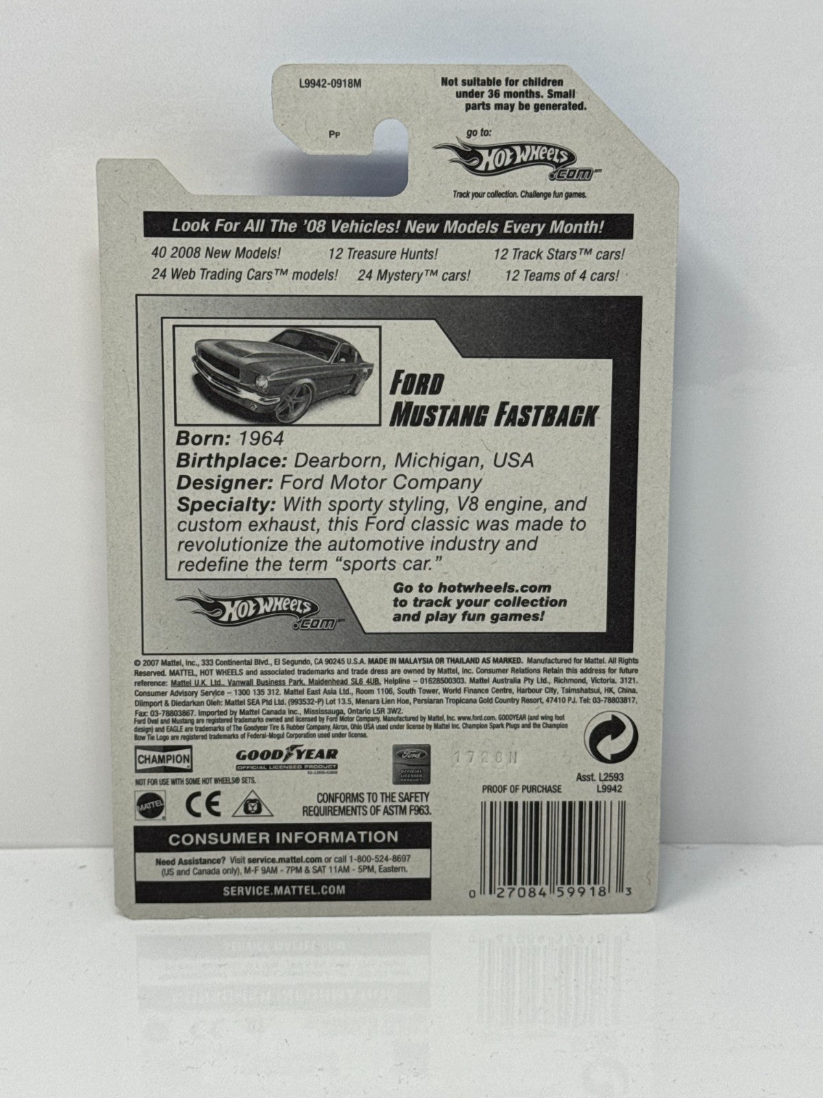 Hot Wheels New Models Ford Mustang Fastback 1:64 Diecast Factory Sealed
